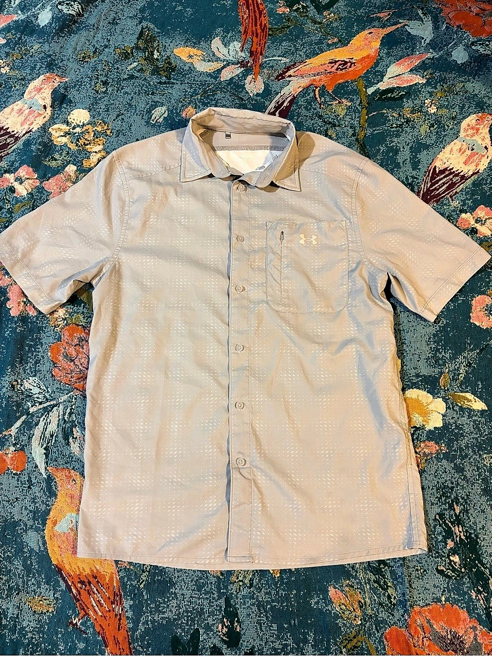 Under Armour Shorebreak Hybrid Printed Woven Short-Sleeve Button-Down Shirt